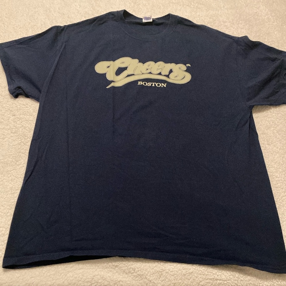 Unisex Cheers Bar Boston navy blue cotton short sleeve tee shirt Size XL